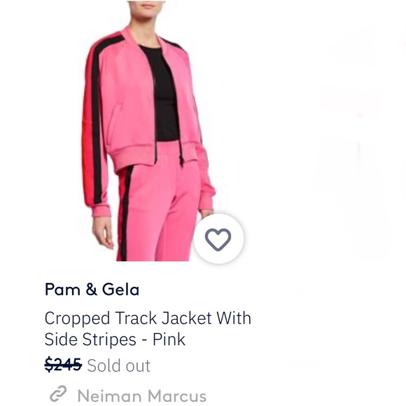 Pam & Gela Pink Crop Track Jacket / Side Stripes - Picture 11 of 11